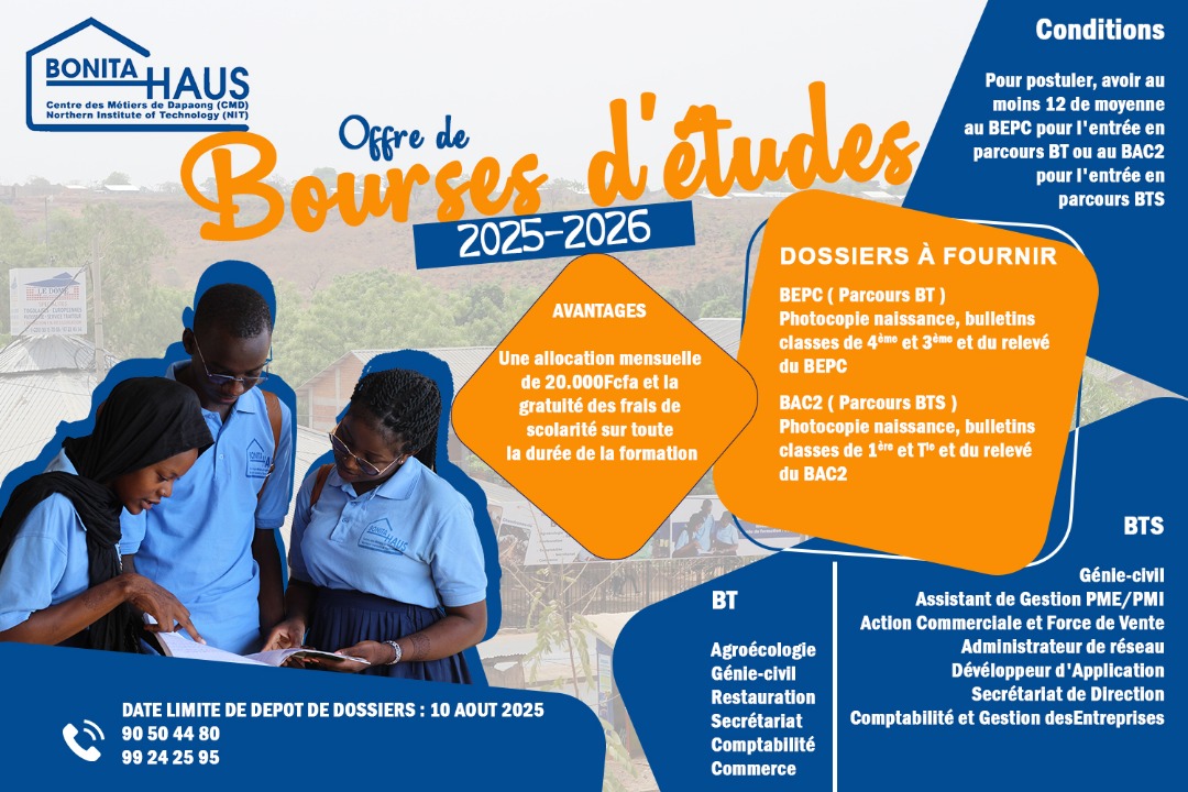 Institut Bonita Haus : 12 ans d’excellence au service de la jeunesse à Dapaong